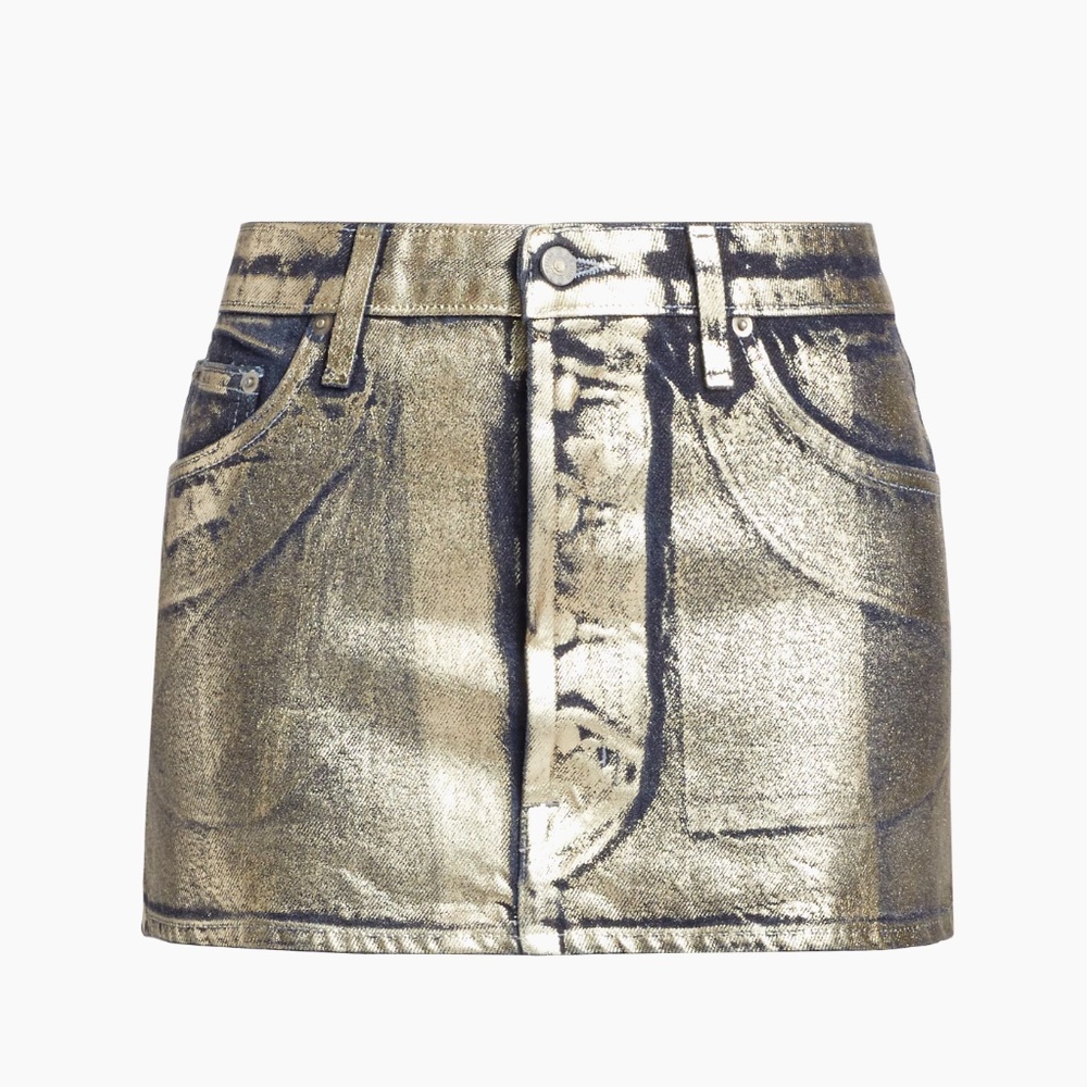 EB Denim Metallic Foil Skirt